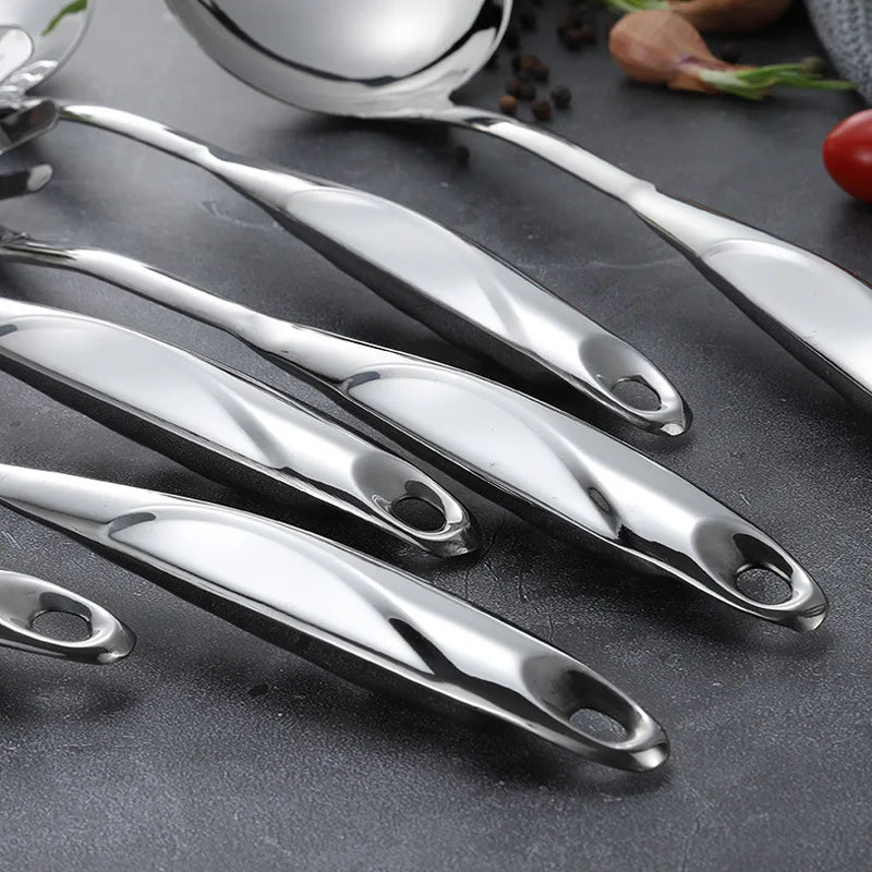 Ensemble Ustensiles Cuisine Acier Inoxydable GLANYOMI - Résistants Chaleur