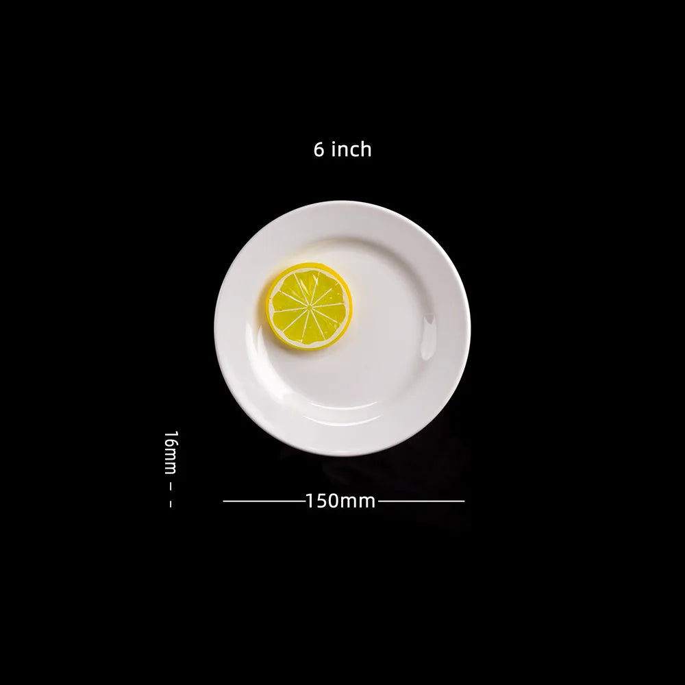 Assiette Mélamine Blanche Premium - Plateau Steak Rond 12 pouces