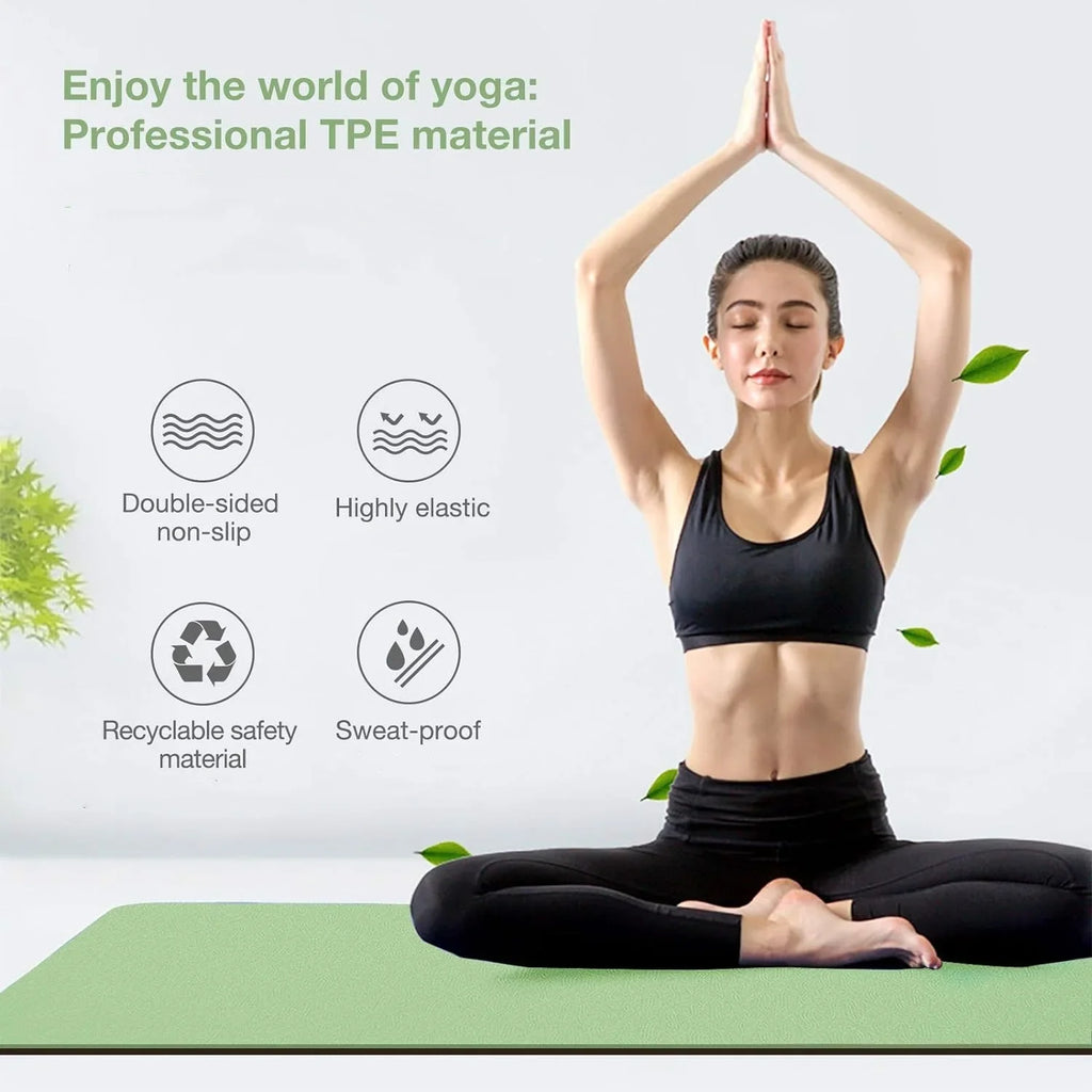 Tapis de Yoga TPE Écologique 180×57×0.6cm - Antidérapant Inodore