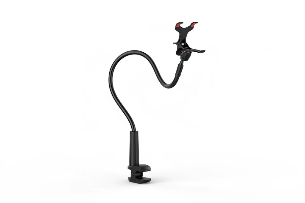 Support Téléphone Bras Long Col de Cygne — Clip Universel 360°, Mains Libres, Compatible Tous Smartphones