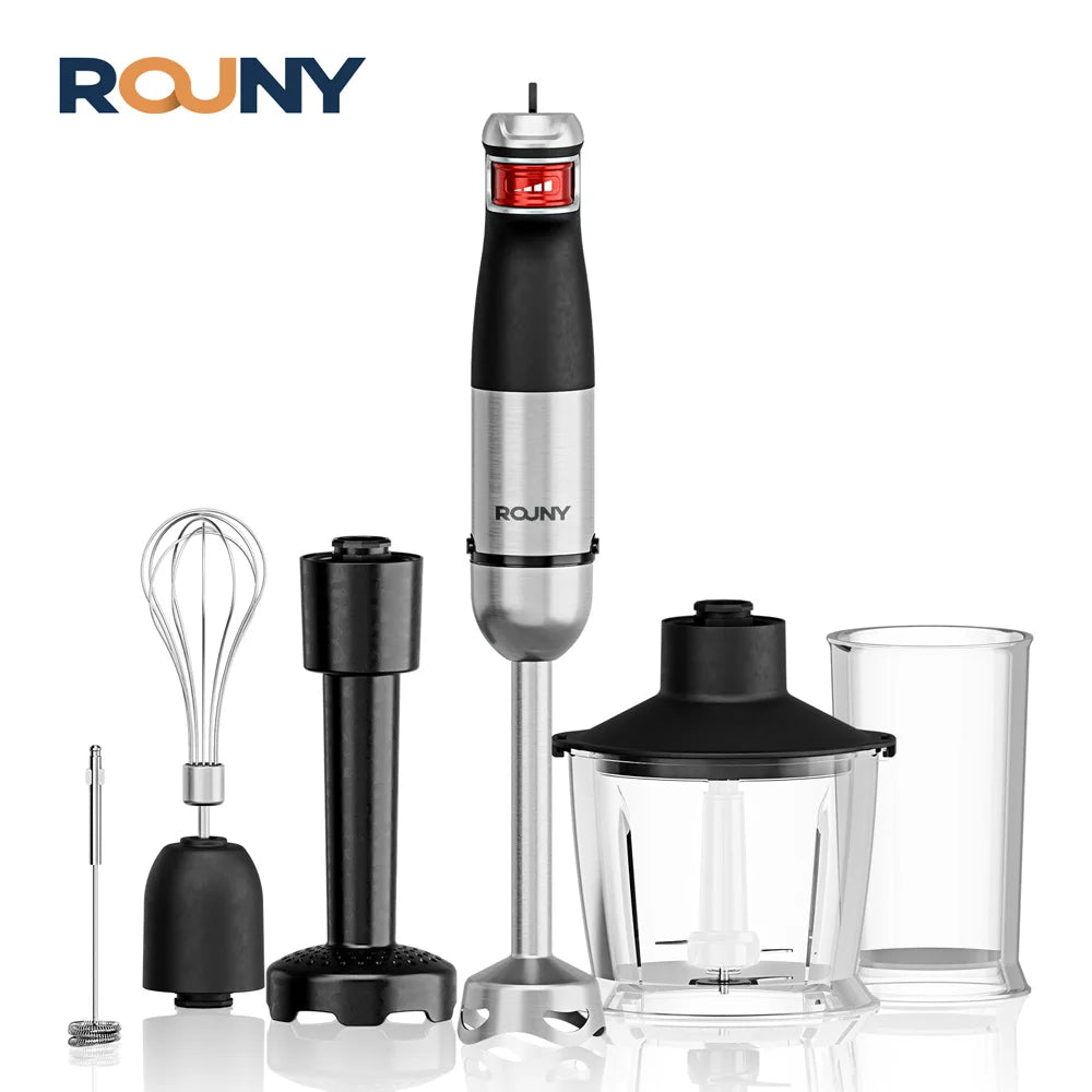 Mixeur Plongeant 6-en-1 1500W - Blender à Main Multifonction Inox Professionnel