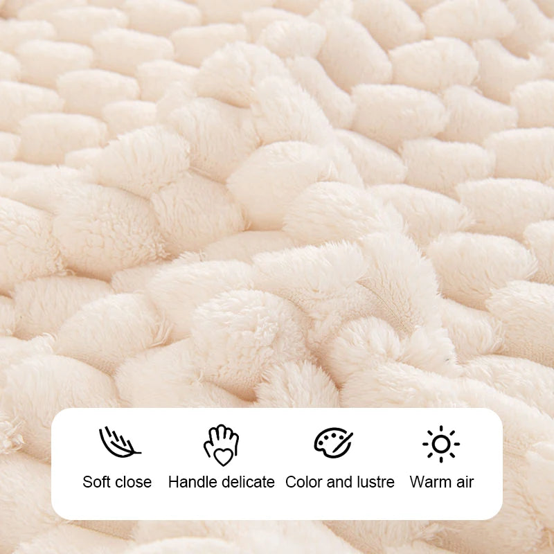 Housse de Coussin en Peluche Capitonnée - Style Nordique Confort Hiver