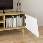 Meuble TV Scandinave 150 cm – 2 Portes, 2 Niches, Passe-Câbles – Pour TV jusqu'à 65"