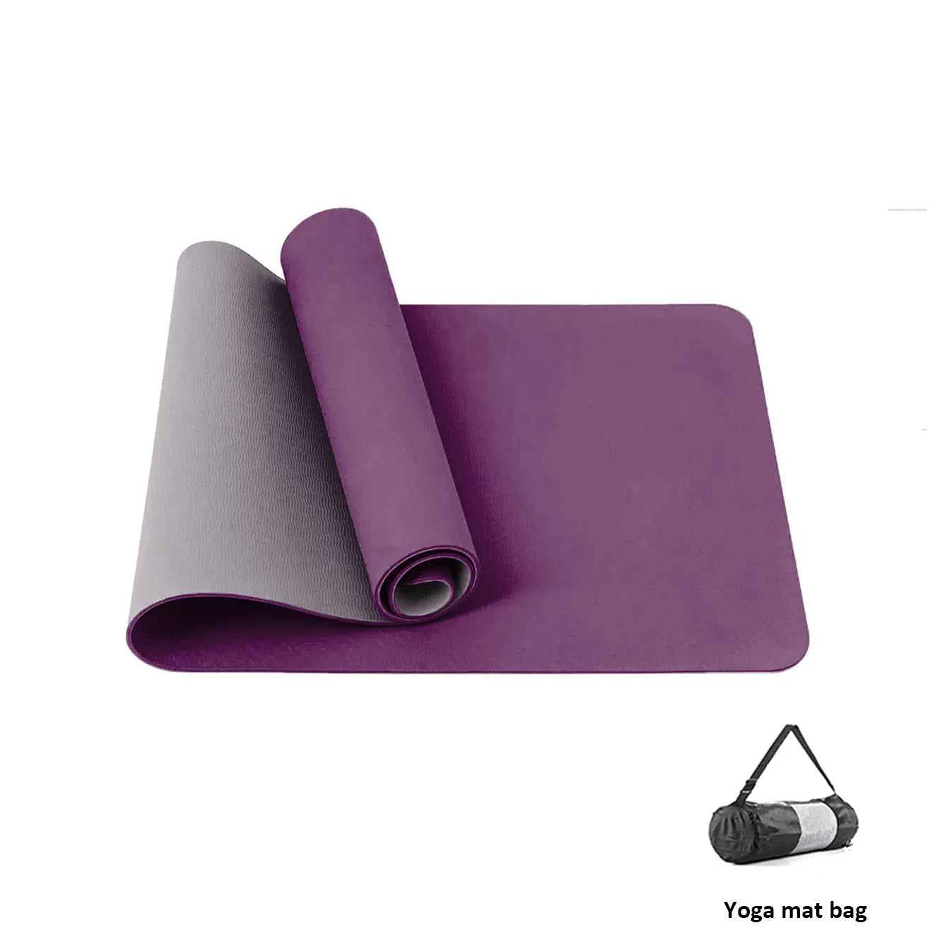 Tapis de Yoga TPE Écologique Antidérapant Double Face avec Sangle - Premium Fitness Pilates