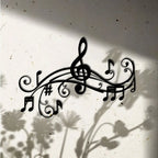 Plaque Métallique Décorative – Notes de Musique Art Déco, Intérieur & Extérieur 40×28 cm | CIFBUY