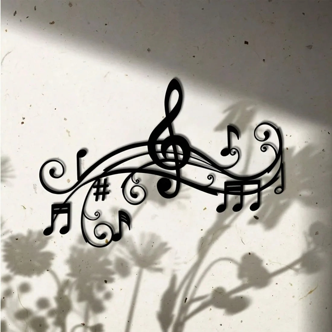 Plaque Métallique Décorative – Notes de Musique Art Déco, Intérieur & Extérieur 40×28 cm | CIFBUY