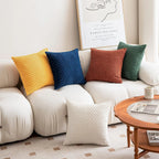 Housse de Coussin Décorative Premium 45x45cm - Jaune Élégant pour Salon & Canapé