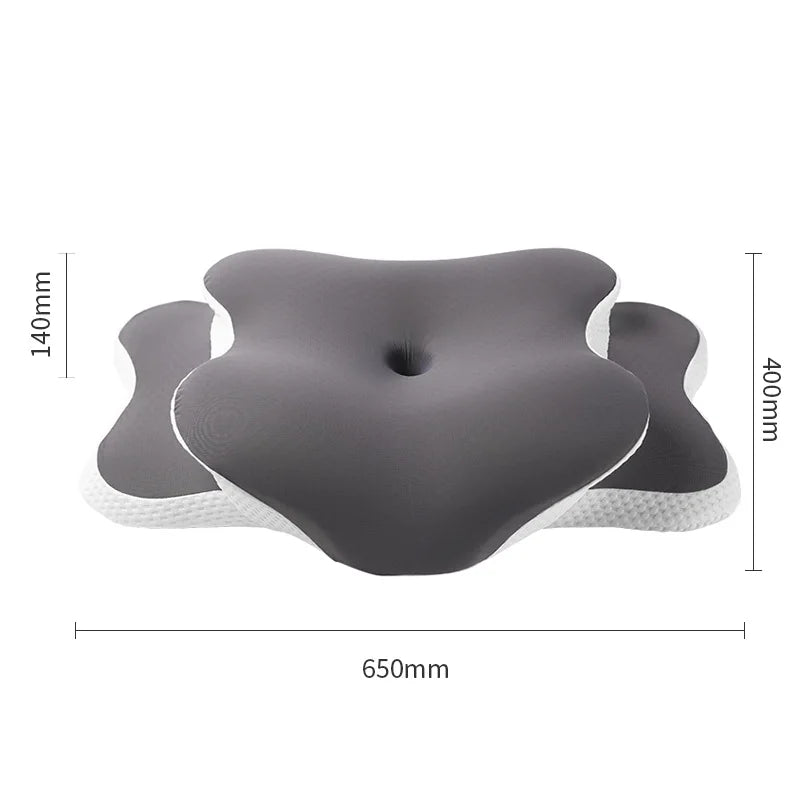 Oreiller Cervical Ergonomique Mémoire de Forme - Anti-Douleur Nuque avec Taie Soie Glacée