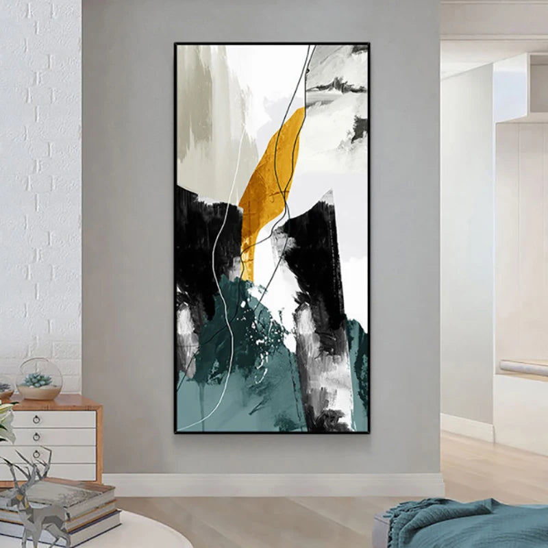 Tableau Peinture Huile Fait Main - Design Porche Abstrait Moderne Sans Cadre