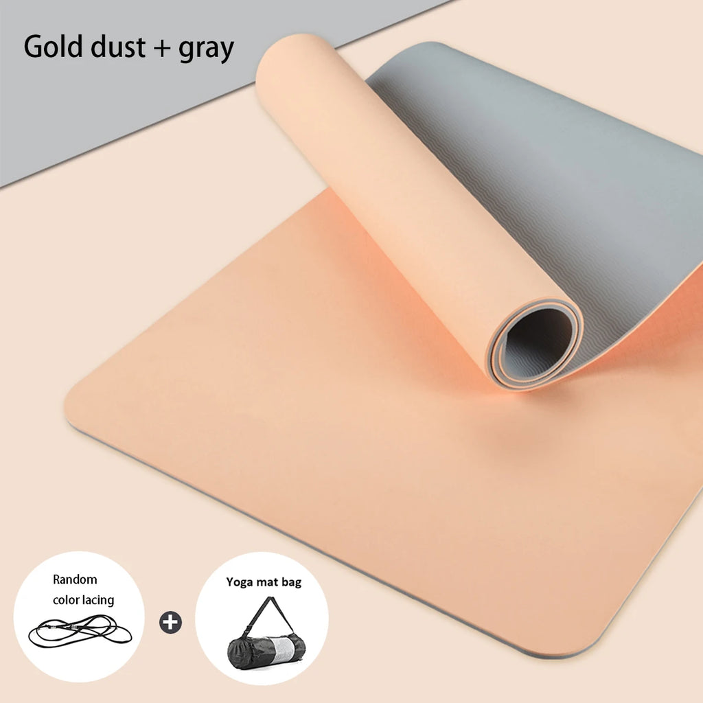 Tapis de Yoga TPE Écologique Antidérapant Double Face avec Sangle - Premium Fitness Pilates