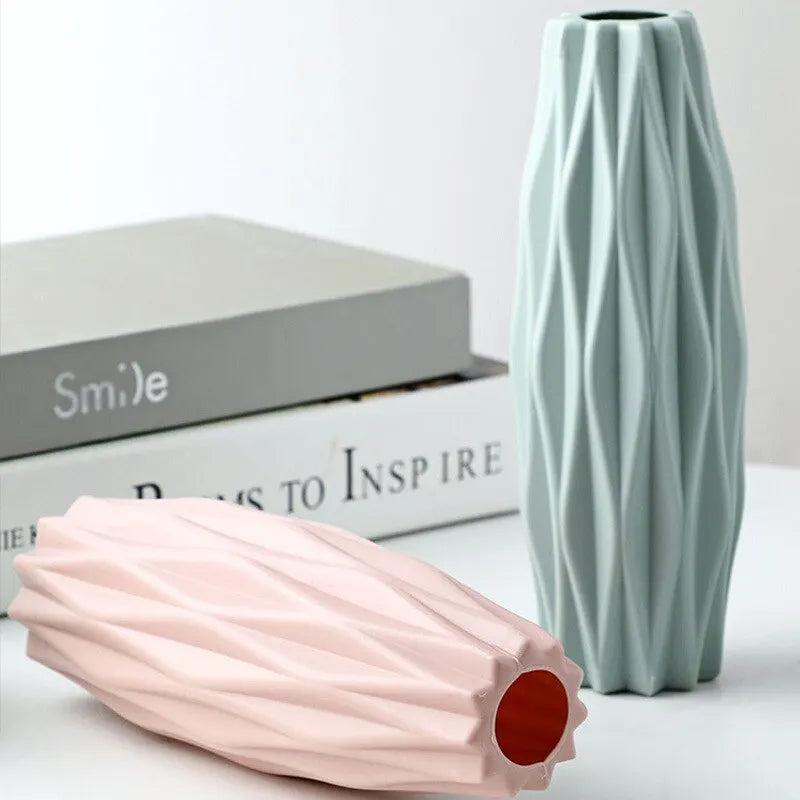 Vase Moderne en Plastique Style Nordique - Panier Décoratif pour Fleurs
