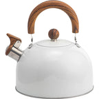 Bouilloire Sifflante 3L en Acier Inoxydable - Manche en Bois & Compatible Induction