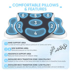 Oreiller Cervical Ergonomique Mémoire de Forme - Anti-Douleur Nuque avec Taie Soie Glacée