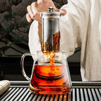 Théière en Verre Borosilicate 950ml - Infuseur Inox & Résistante à la Chaleur
