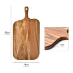 Planche à découper en bois massif avec poignée - Plateau de service artisanal