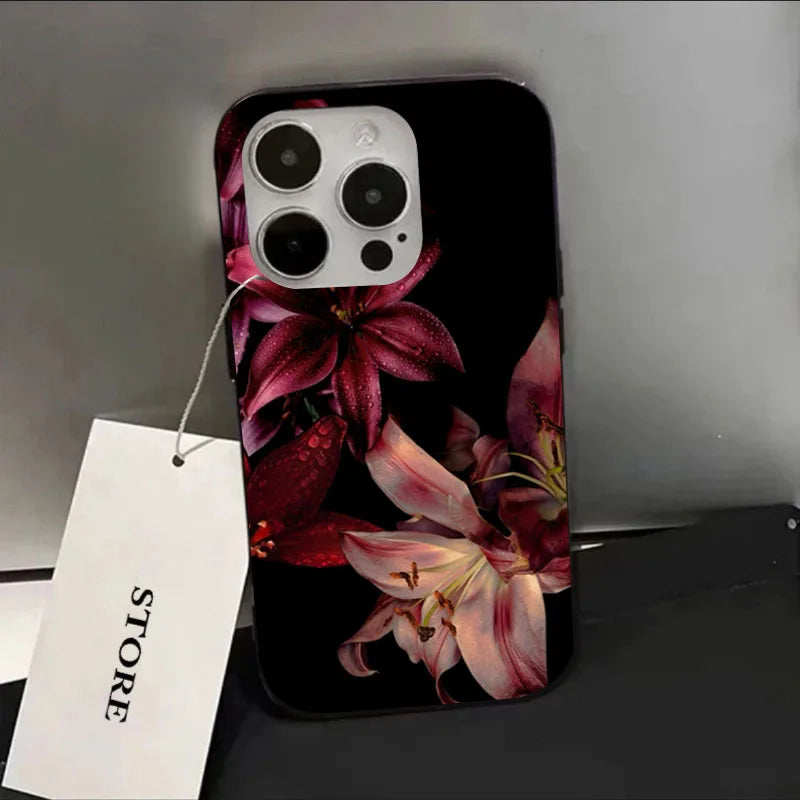 Coque iPhone Fleur de Lys Rouge — Étui Souple Antichoc, Compatible iPhone 7 au 17 Air