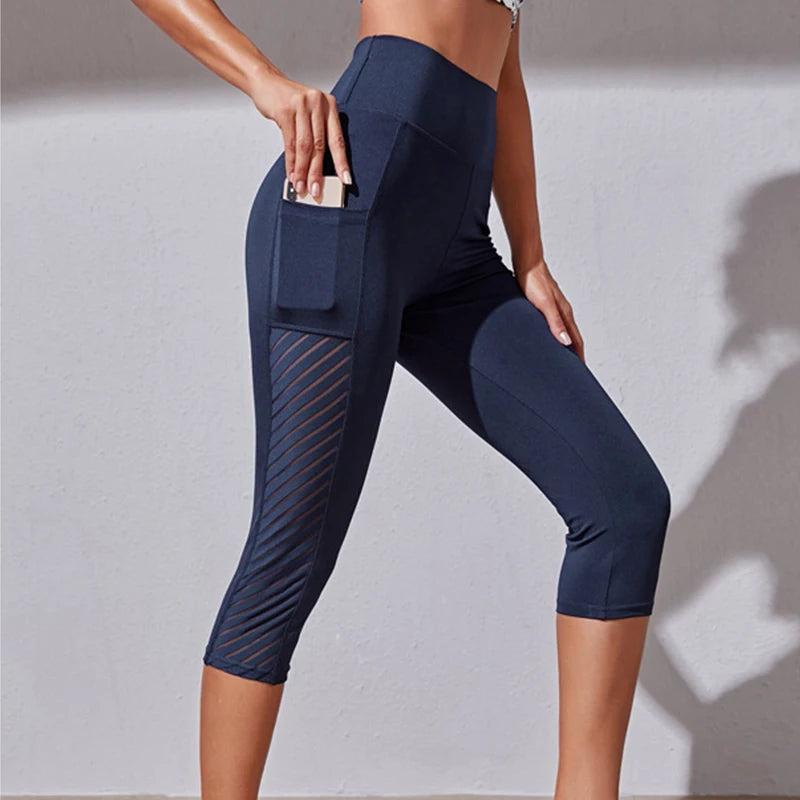 Short Sport Femme Taille Haute - Fitness Yoga Séchage Rapide Poches
