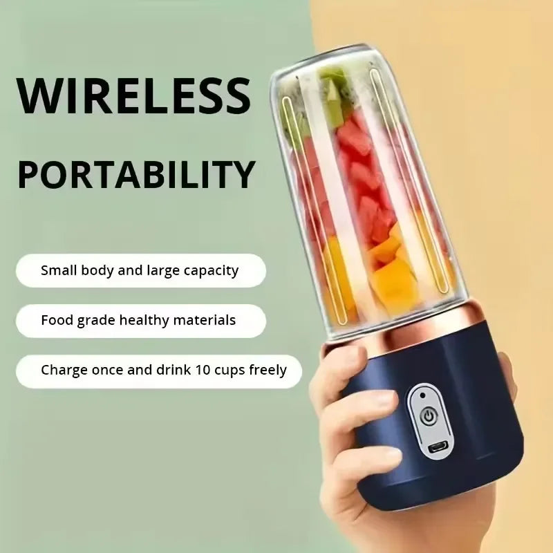Blender Portable Rechargeable USB 6 Lames - Smoothies et Jus Frais
