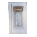 Tasse en Verre 550ml avec Couvercle Bois et Paille - Gobelet Transparent Polyvalent
