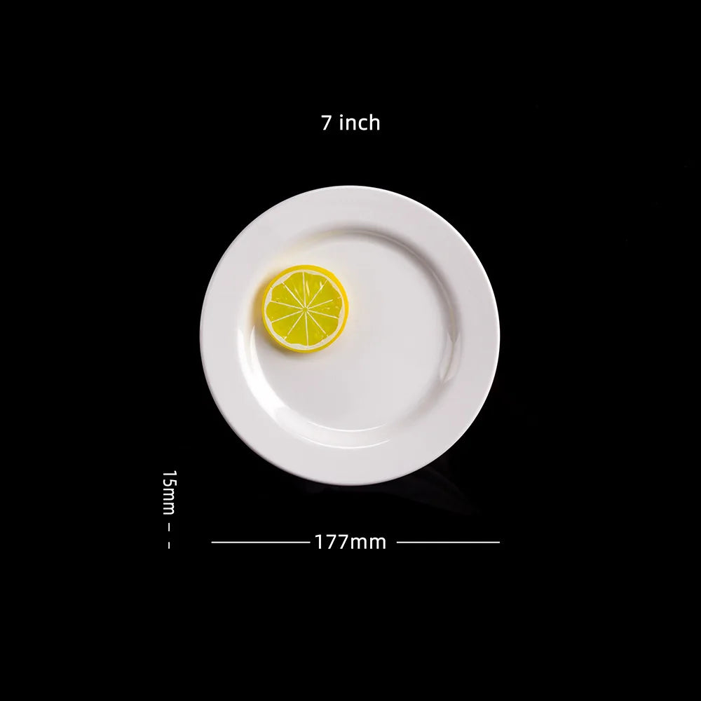 Assiette Mélamine Blanche Premium - Plateau Steak Rond 12 pouces