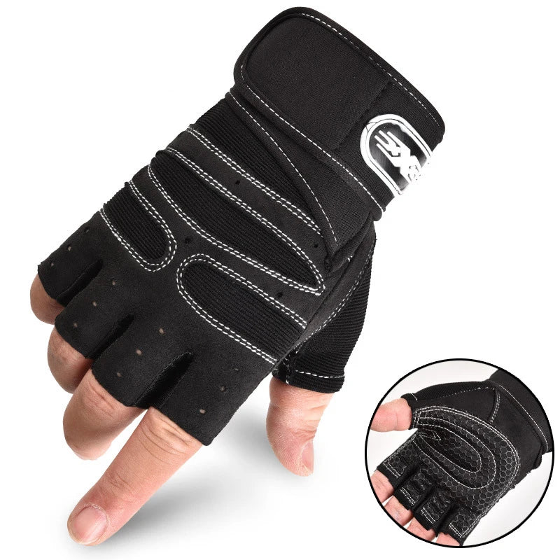 Gants de Fitness demi-doigt pour hommes et femmes, protège-poignet, haltère de sport, équitation, barre horizontale antidérapante, exercice d'entraînement
