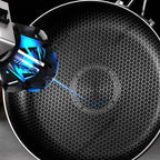 Poêle en Acier Inoxydable 316 Motif Nid d'Abeille - 22 à 30cm