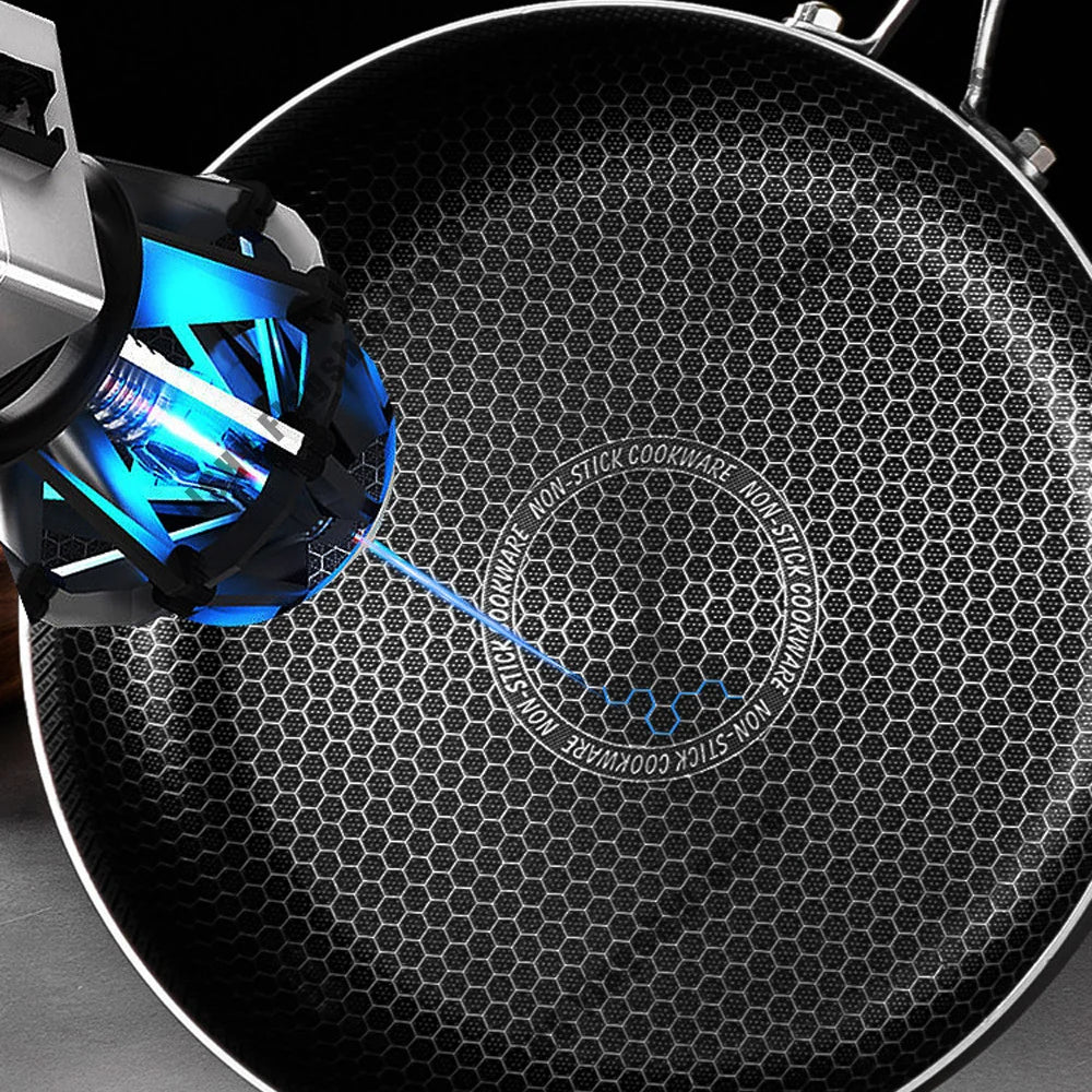 Poêle en Acier Inoxydable 316 Motif Nid d'Abeille - 22 à 30cm