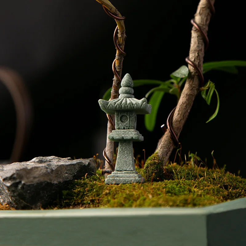 Mini Décoration Zen en Pierre – Paysage Miniature Style Antique, Idéal Bureau & Cérémonie du Thé