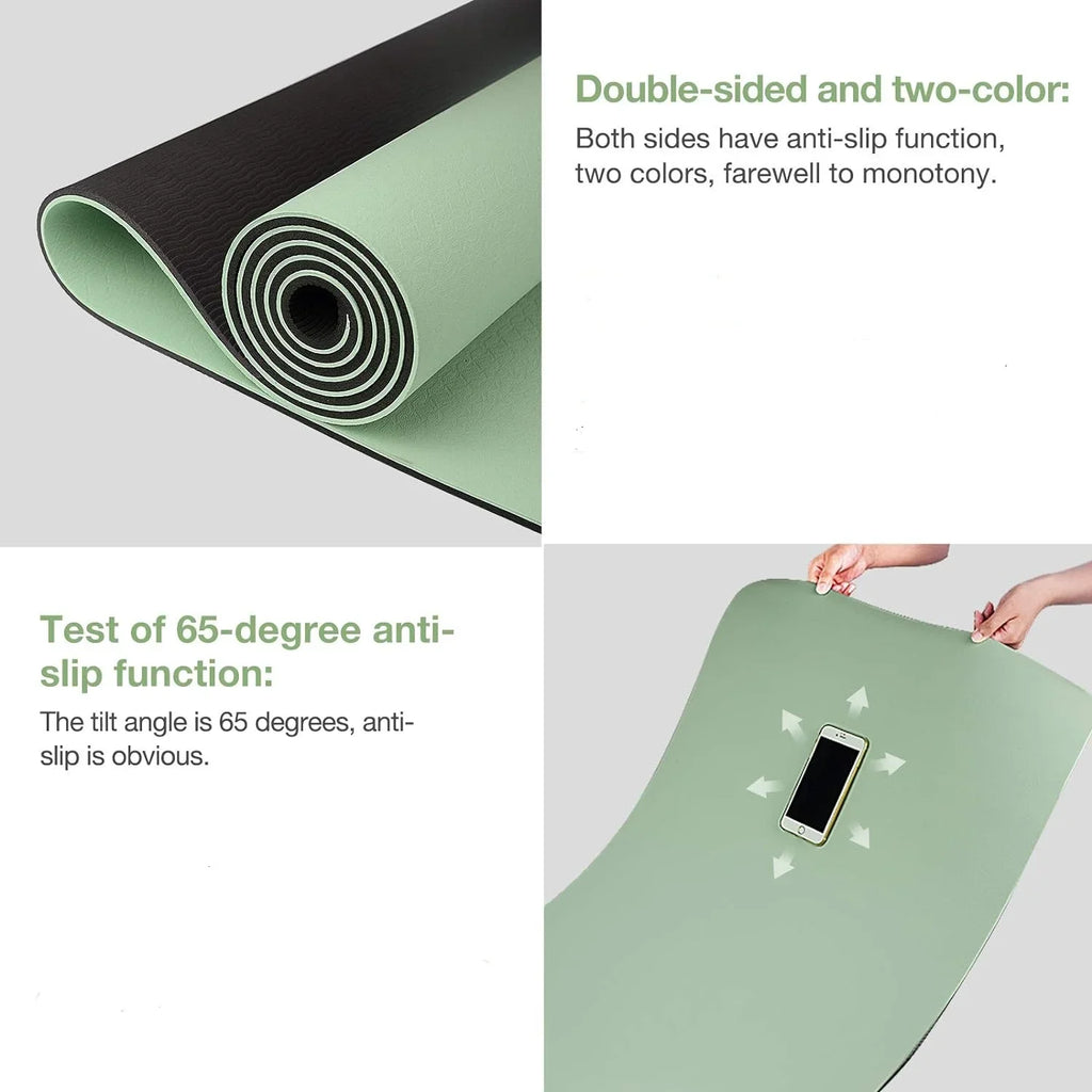 Tapis de Yoga TPE Écologique 180×57×0.6cm - Antidérapant Inodore