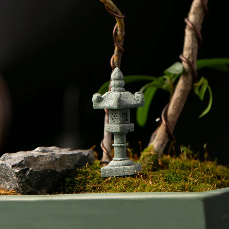 Mini Décoration Zen en Pierre – Paysage Miniature Style Antique, Idéal Bureau & Cérémonie du Thé