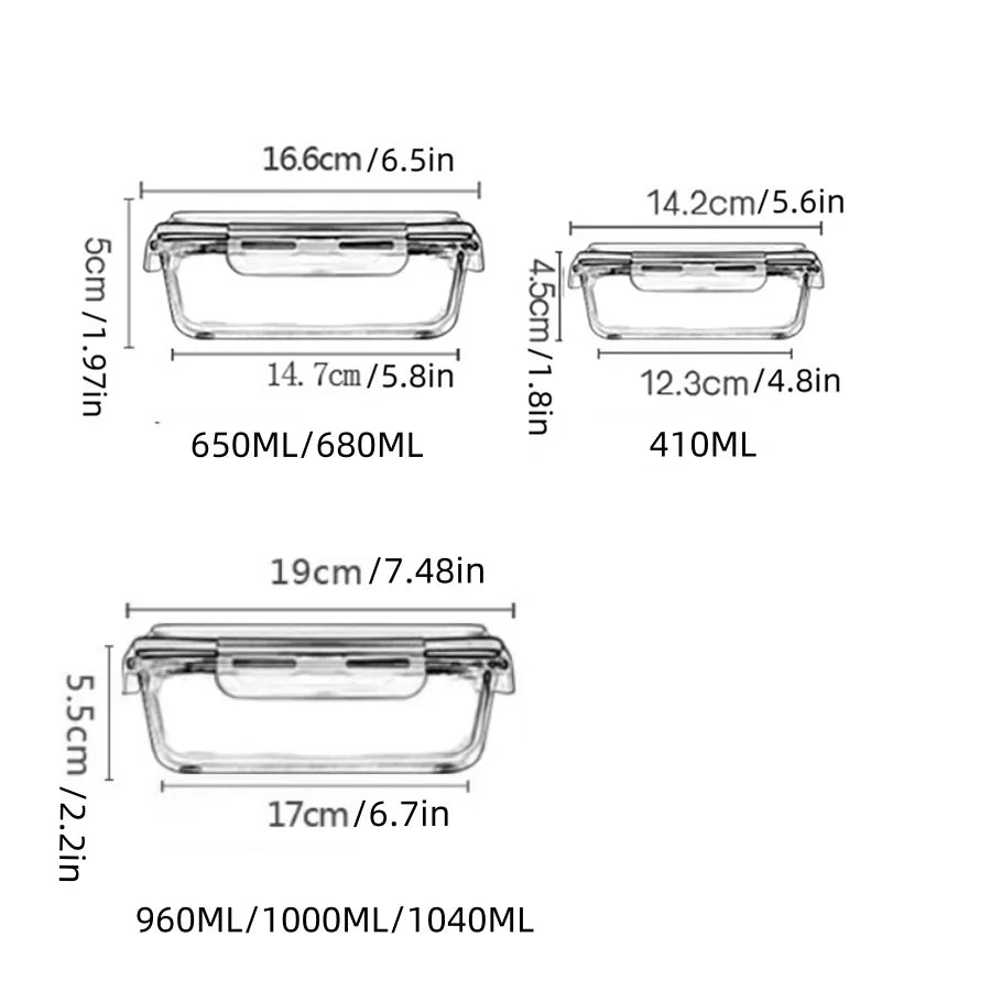 Boîte à Lunch Hermétique en Verre | Meal Prep Premium & Conservation