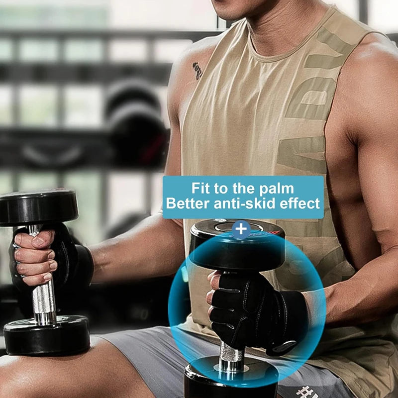 Gants de Fitness demi-doigt pour hommes et femmes, protège-poignet, haltère de sport, équitation, barre horizontale antidérapante, exercice d'entraînement