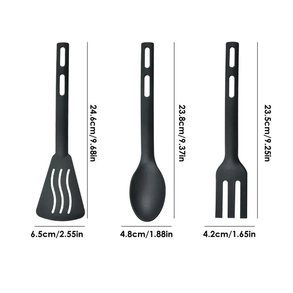 Ensemble d'Ustensiles de Cuisine en Nylon Résistants à la Chaleur - 3 Pièces Antiadhésifs
