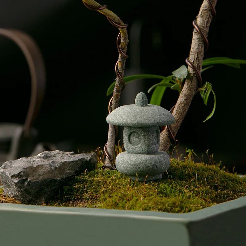 Mini Décoration Zen en Pierre – Paysage Miniature Style Antique, Idéal Bureau & Cérémonie du Thé