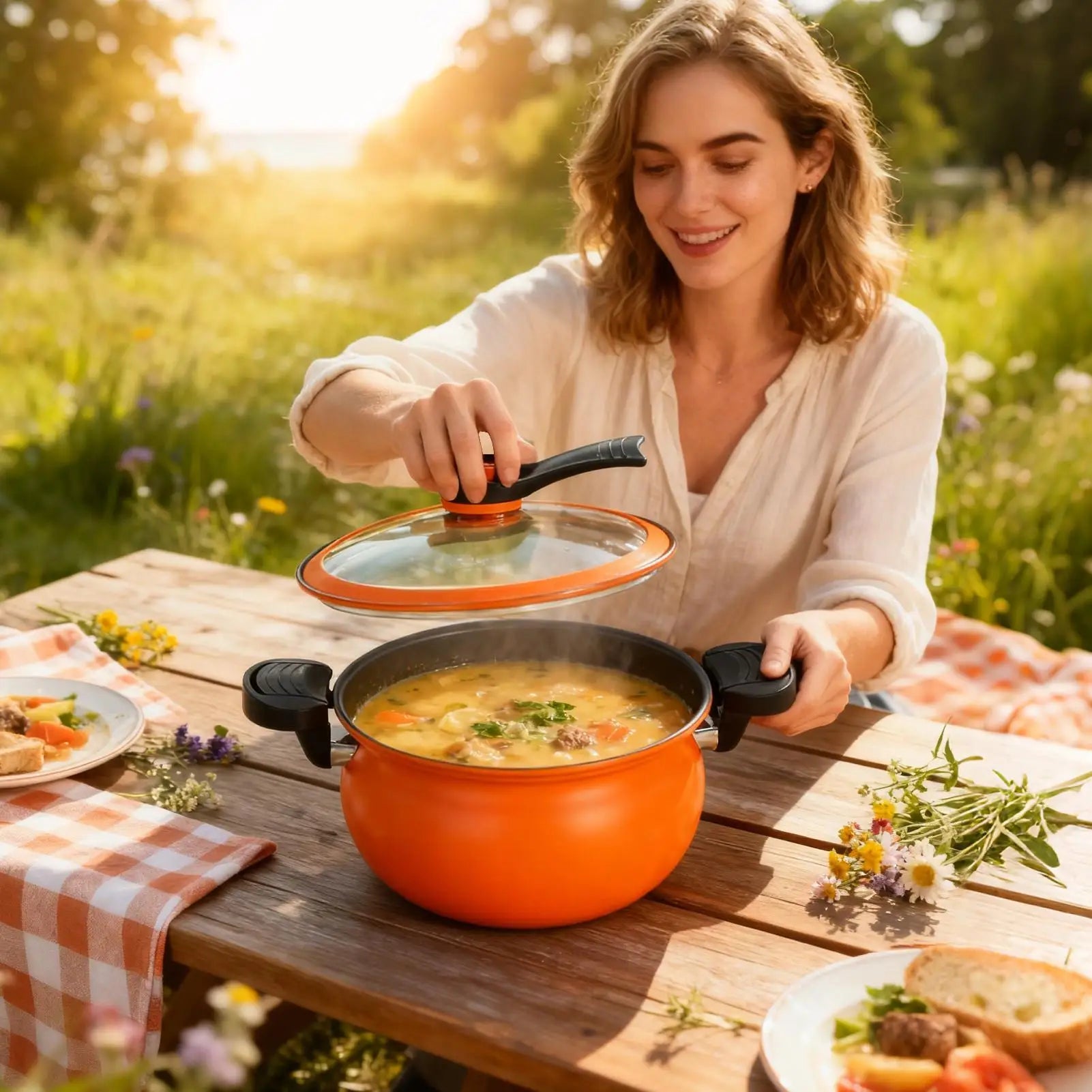 Grande Marmite Antiadhésive 5L avec Couvercle en Verre - Tous Feux