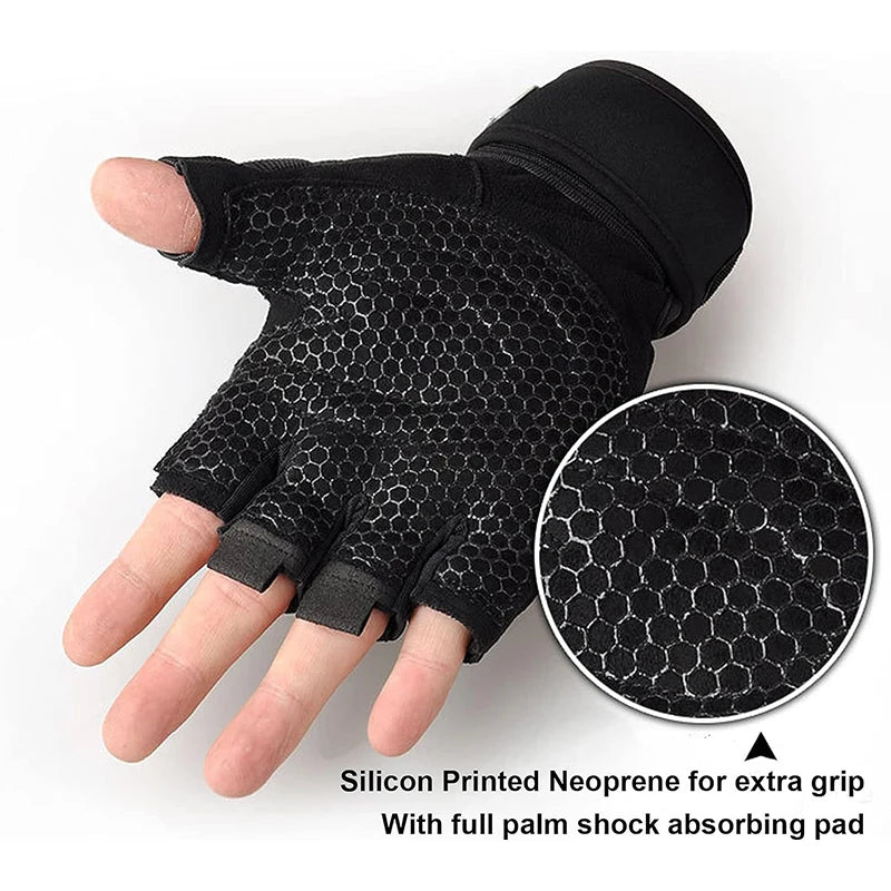 Gants de Fitness demi-doigt pour hommes et femmes, protège-poignet, haltère de sport, équitation, barre horizontale antidérapante, exercice d'entraînement