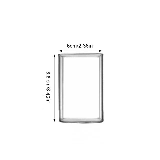 Verre Carré en Borosilicate - Tasse Transparente Thé Café Lait 250/350/450ml
