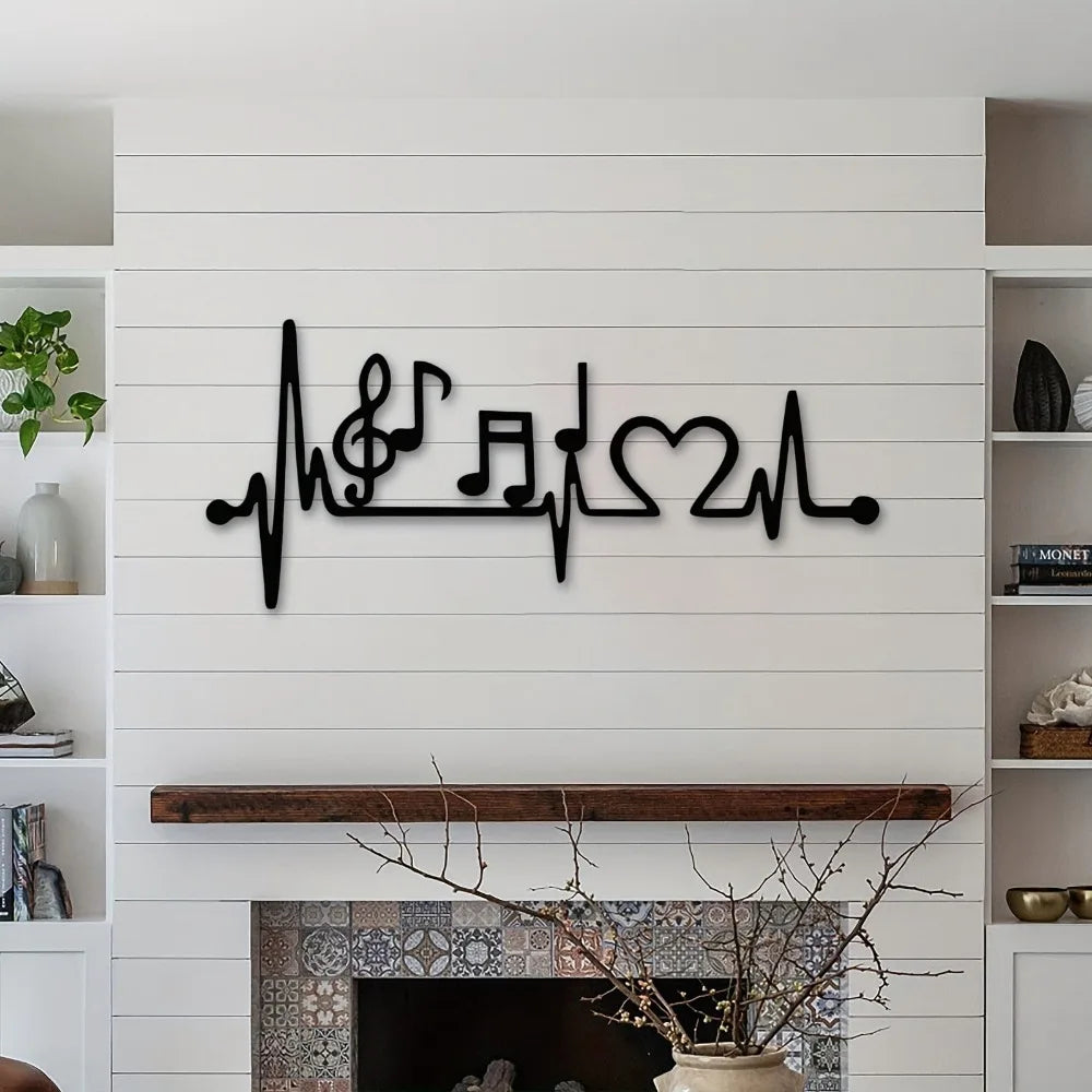 Art Mural en Métal – Rythme Cardiaque & Musique, Décoration Murale Design | Hello Young