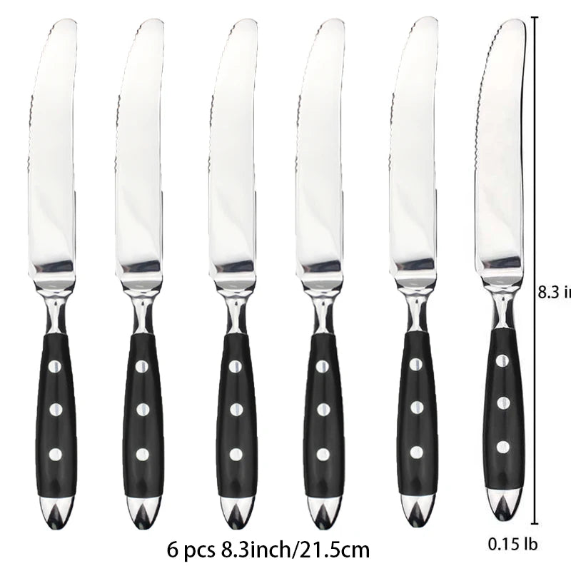 Ensemble de Couteaux à Steak Élégants en Acier Inoxydable
