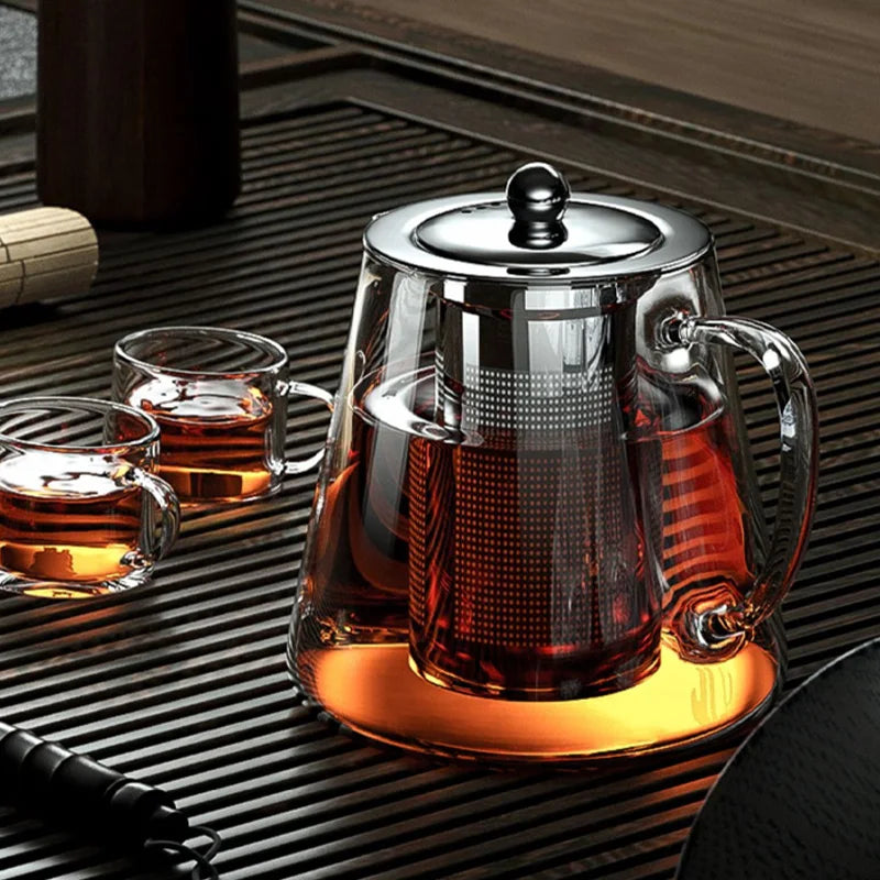 Théière en Verre Borosilicate 950ml - Infuseur Inox & Résistante à la Chaleur