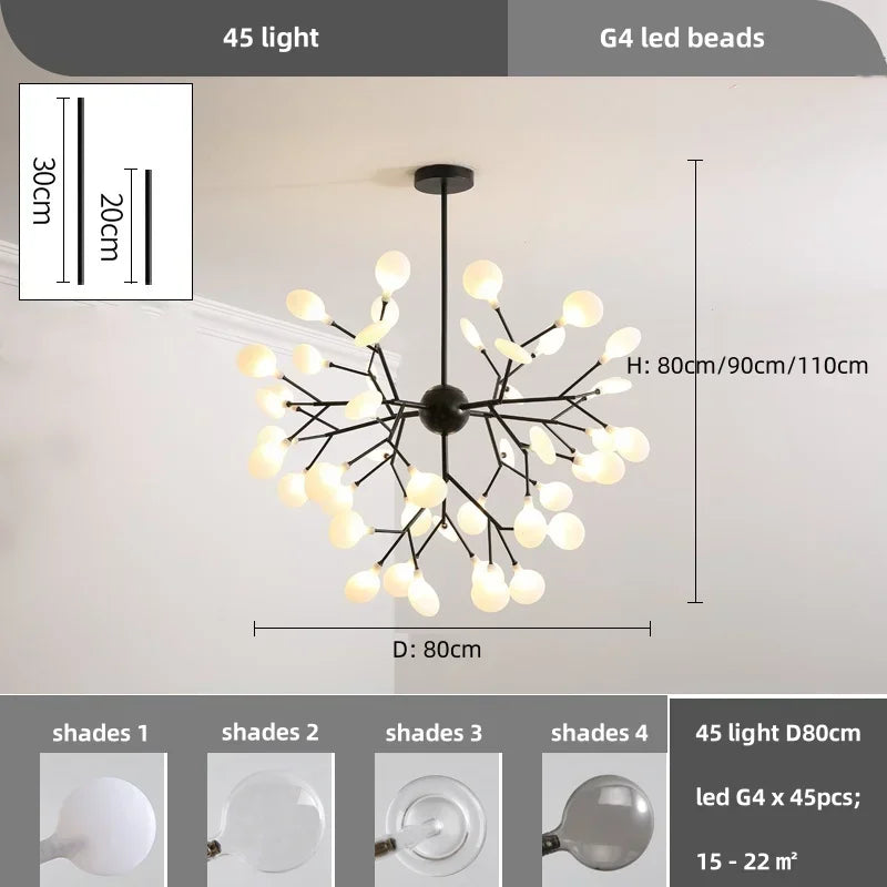 Lustre de plafond à LED nordique, éclairage de branche moderne, lampes suspendues, salon, or, noir, art, décor à la maison, lampes d'intérieur, chaussures