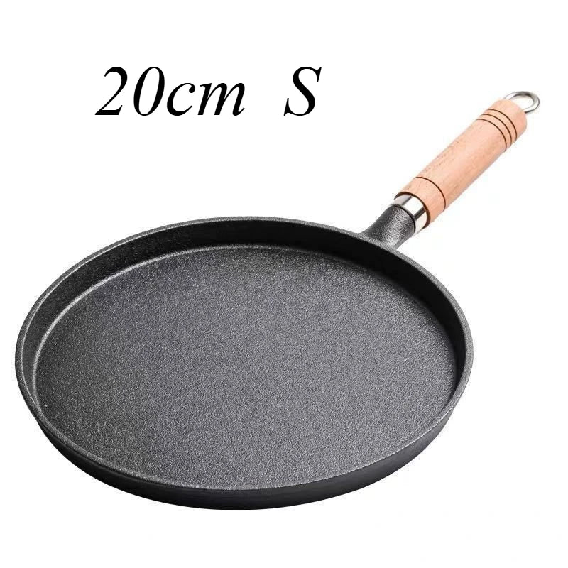 Poêle en Fonte Naturelle 20-26cm - Antiadhésive Sans Revêtement
