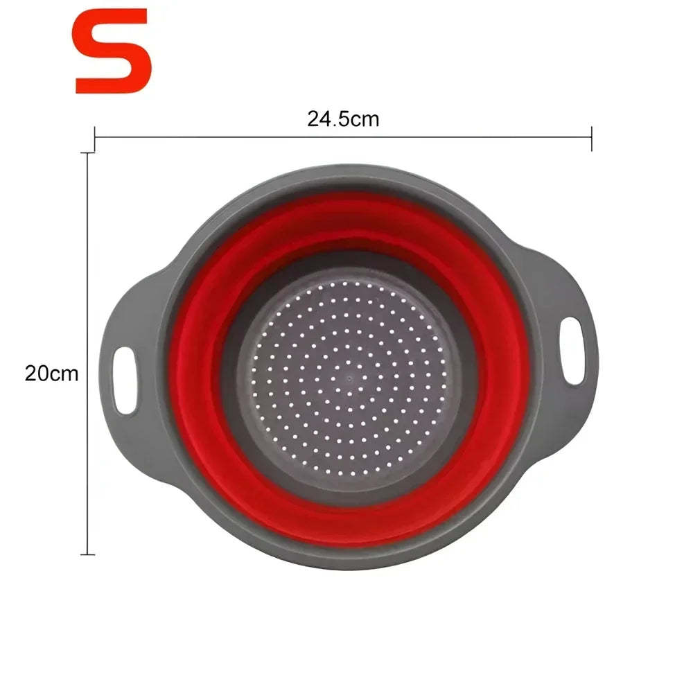 Panier Égouttoir Pliable Silicone 2 Pièces - Passoire Cuisine Gain de Place