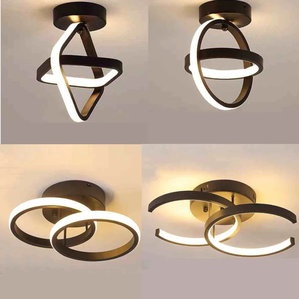 Plafonnier LED Double Anneau – Design Créatif Moderne, Tricolore, 25-30W | RmmKss