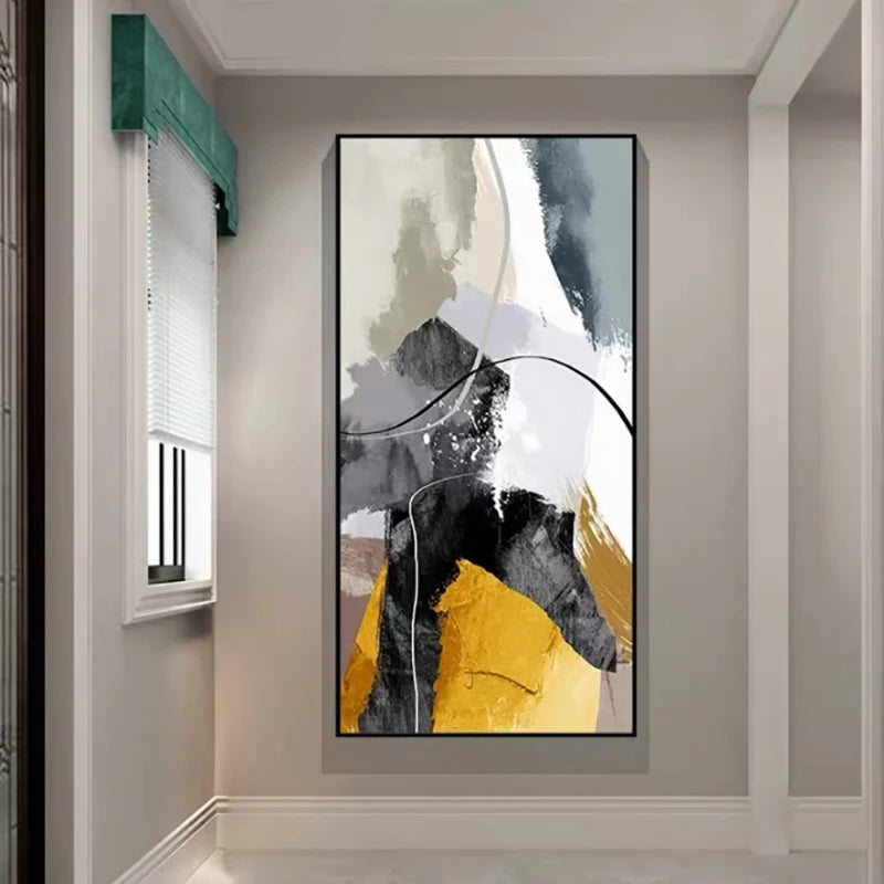 Tableau Peinture Huile Fait Main - Design Porche Abstrait Moderne Sans Cadre