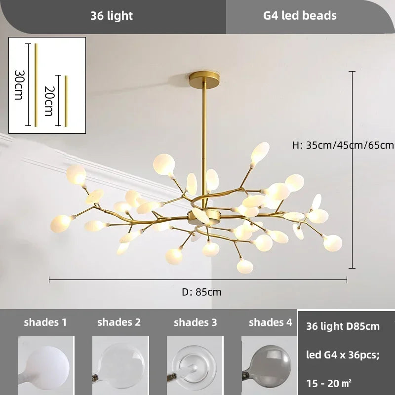 Lustre de plafond à LED nordique, éclairage de branche moderne, lampes suspendues, salon, or, noir, art, décor à la maison, lampes d'intérieur, chaussures