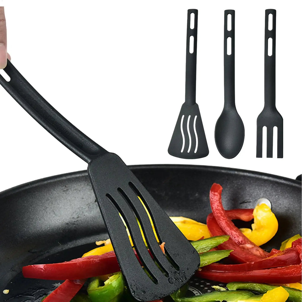 Ensemble d'Ustensiles de Cuisine en Nylon Résistants à la Chaleur - 3 Pièces Antiadhésifs