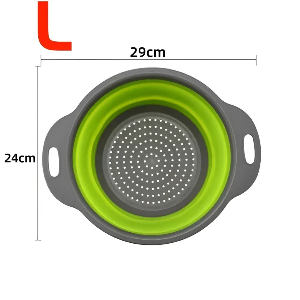 Panier Égouttoir Pliable Silicone 2 Pièces - Passoire Cuisine Gain de Place