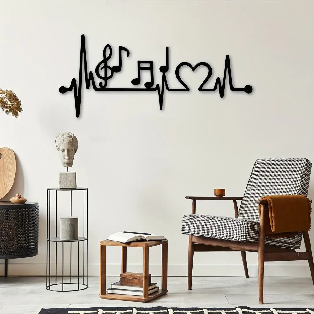 Art Mural en Métal – Rythme Cardiaque & Musique, Décoration Murale Design | Hello Young