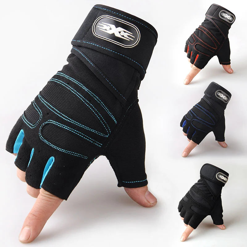 Gants de Fitness demi-doigt pour hommes et femmes, protège-poignet, haltère de sport, équitation, barre horizontale antidérapante, exercice d'entraînement